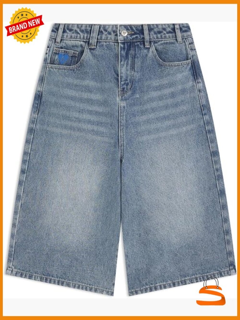 Vintage Washed Denim Jorts Y2K Baggy Streetwear Shorts